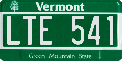 VT license plate LTE541