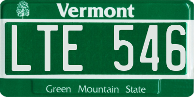 VT license plate LTE546