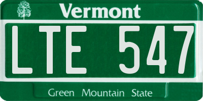 VT license plate LTE547