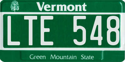VT license plate LTE548