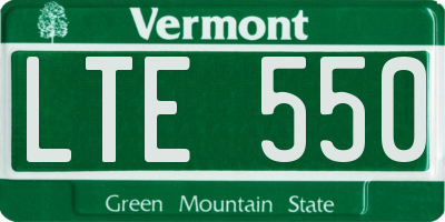 VT license plate LTE550