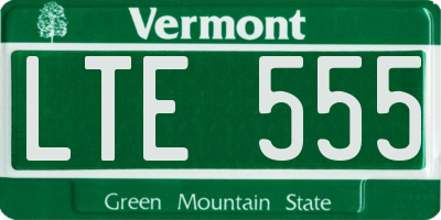 VT license plate LTE555