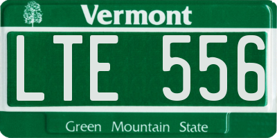 VT license plate LTE556