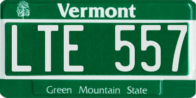 VT license plate LTE557