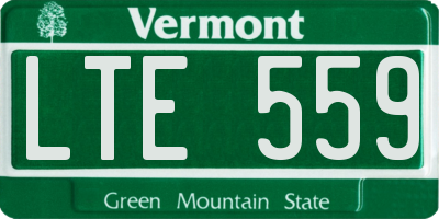 VT license plate LTE559