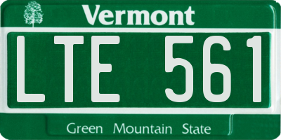VT license plate LTE561