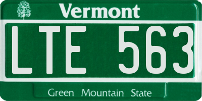 VT license plate LTE563