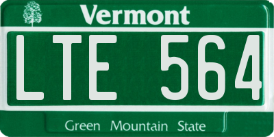VT license plate LTE564