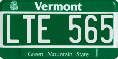 VT license plate LTE565