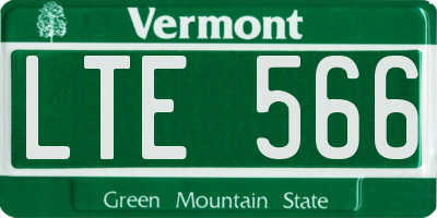 VT license plate LTE566