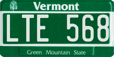 VT license plate LTE568