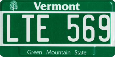 VT license plate LTE569