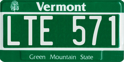 VT license plate LTE571