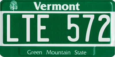 VT license plate LTE572