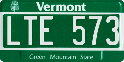 VT license plate LTE573