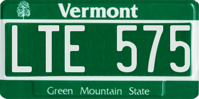 VT license plate LTE575