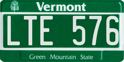VT license plate LTE576