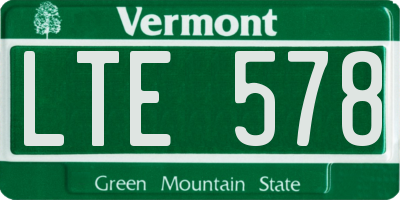 VT license plate LTE578