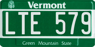 VT license plate LTE579