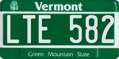 VT license plate LTE582