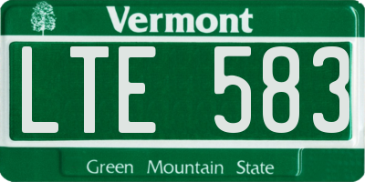 VT license plate LTE583