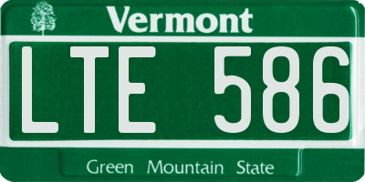 VT license plate LTE586
