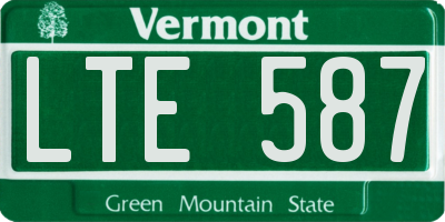 VT license plate LTE587