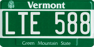 VT license plate LTE588