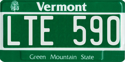 VT license plate LTE590