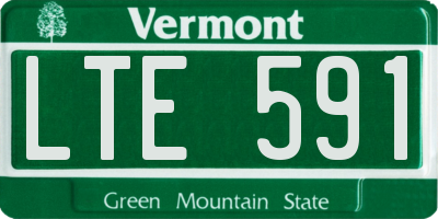 VT license plate LTE591