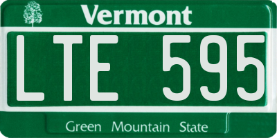 VT license plate LTE595