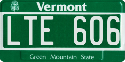 VT license plate LTE606
