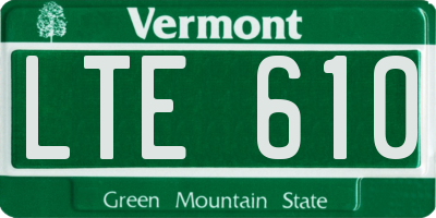 VT license plate LTE610