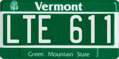 VT license plate LTE611