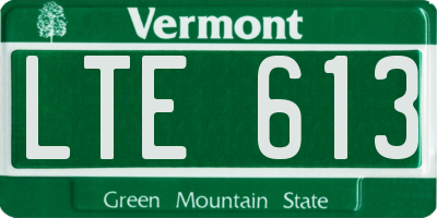 VT license plate LTE613
