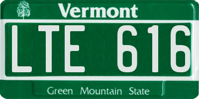 VT license plate LTE616