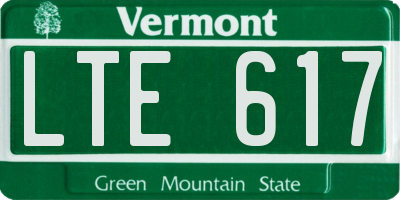VT license plate LTE617