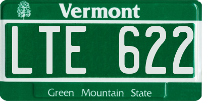 VT license plate LTE622