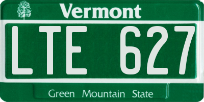 VT license plate LTE627