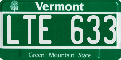 VT license plate LTE633