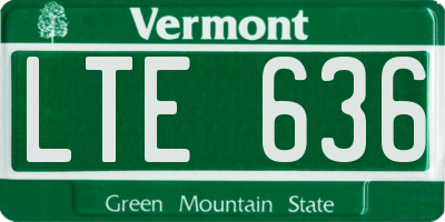 VT license plate LTE636