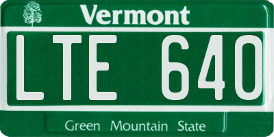 VT license plate LTE640