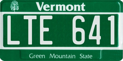 VT license plate LTE641