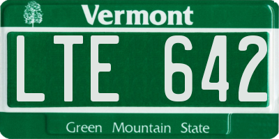 VT license plate LTE642