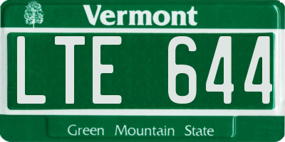 VT license plate LTE644