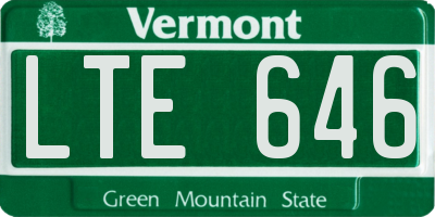 VT license plate LTE646