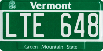 VT license plate LTE648