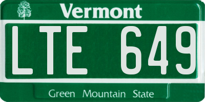 VT license plate LTE649