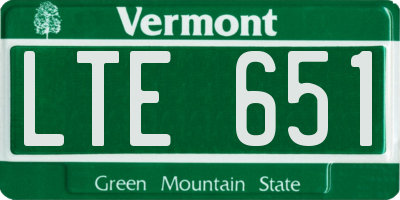 VT license plate LTE651