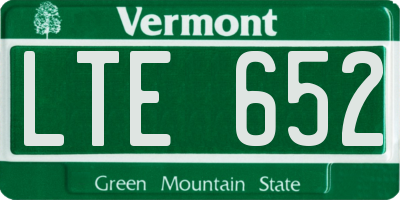 VT license plate LTE652